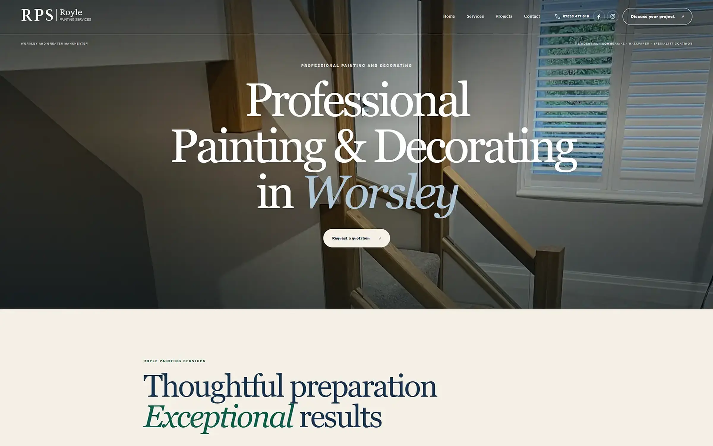 Royle Painting Services website