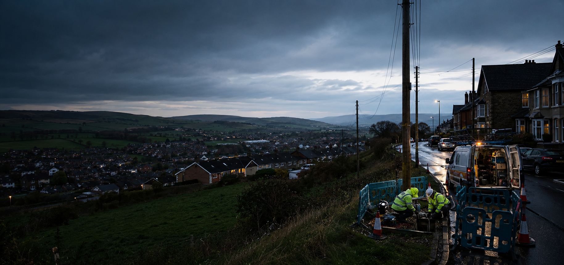 FTTP network rollout taking place across a UK town